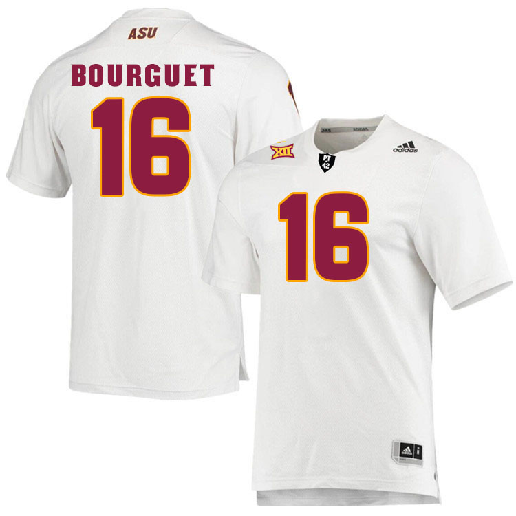 Men #16 Trenton Bourguet Arizona State Sun Devils College Football Jerseys Stitched-White